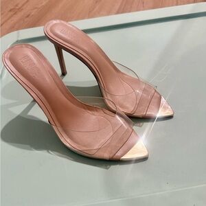 INC International Concepts Gold and Clear Heels